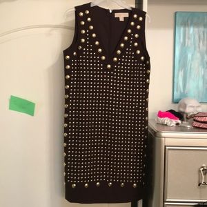 Michael Kors brown gold studded dress size 4